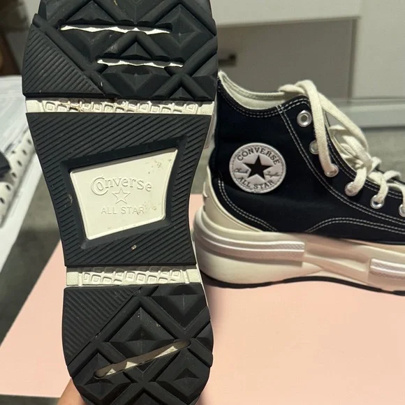 Converse Women's Black and White Platform Sneakers - Picture 5 of 5